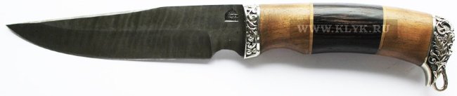 Нож Куница (дамаск, орех, венге, мельхиор)